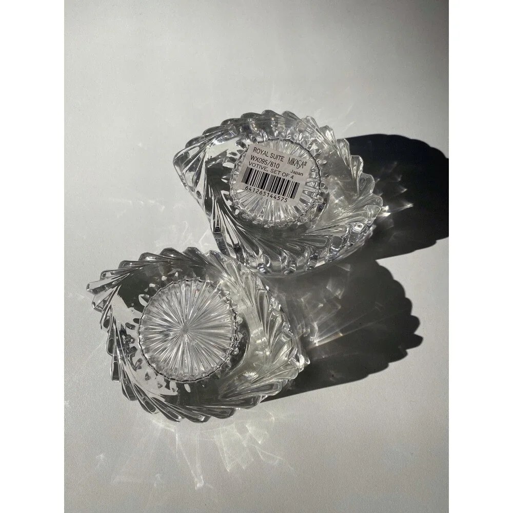 MIKASA CRYSTAL CANDLE HOLDERS ( VOTIVE SET OF 2 ) ROYAL SUITE